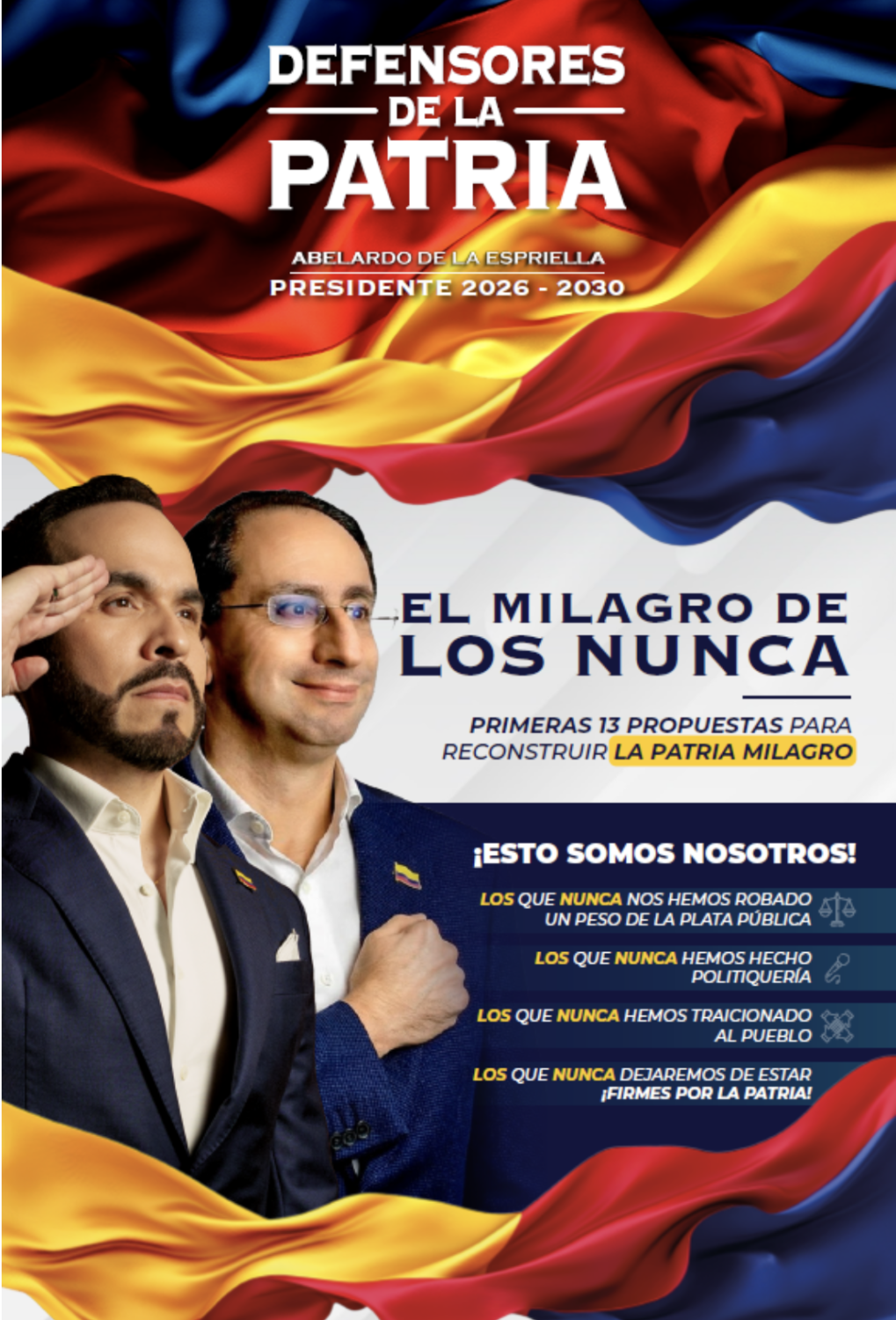 Folleto del partido Defensores de la patria