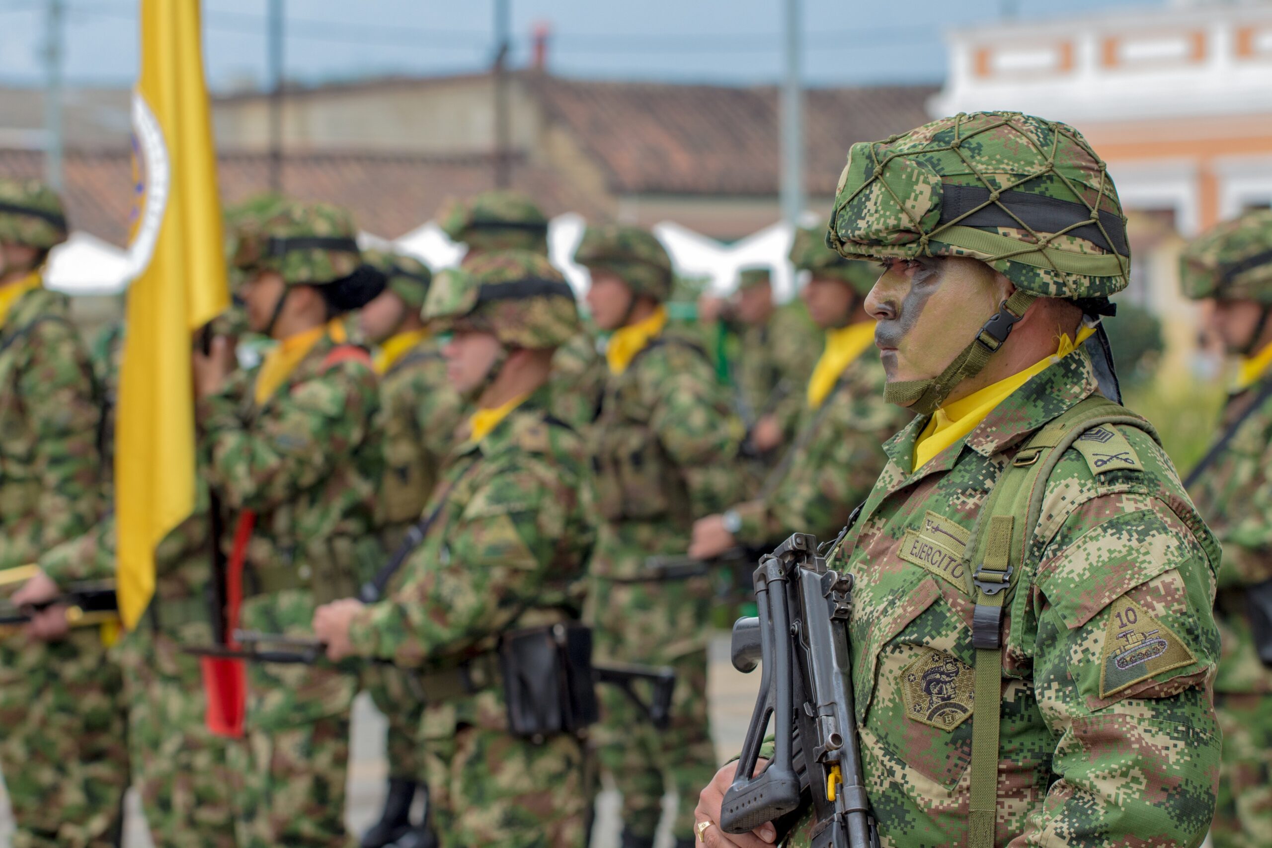 Militares en Bogotà, Colombia.